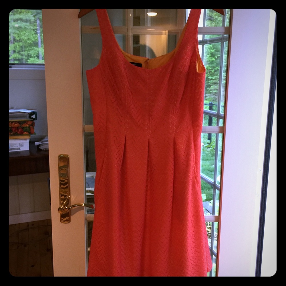 Nine West , sleeveless orange summer dress.